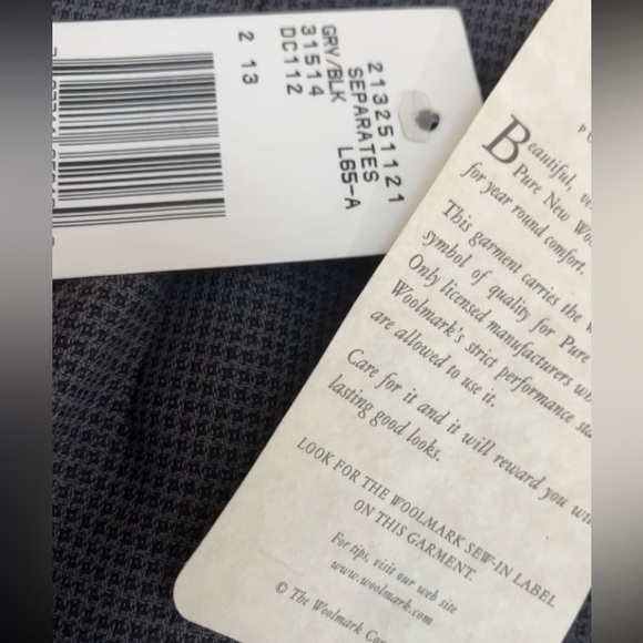 JonesNewYork Sz 12 💯PureNew Wool/Woolmark-Fullylined. Tiny black/dkgray pattern - Picture 6 of 6